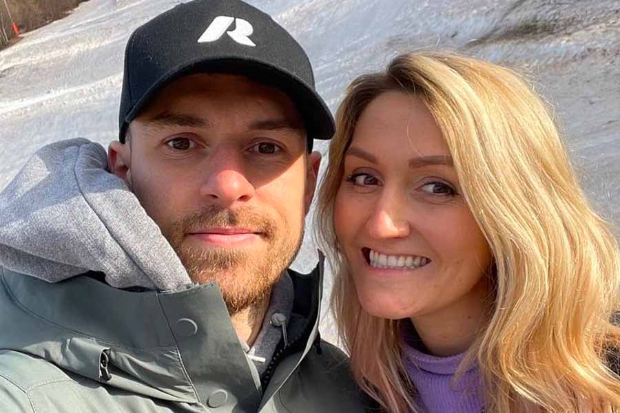 Aaron Ramsey with his wife Colleen