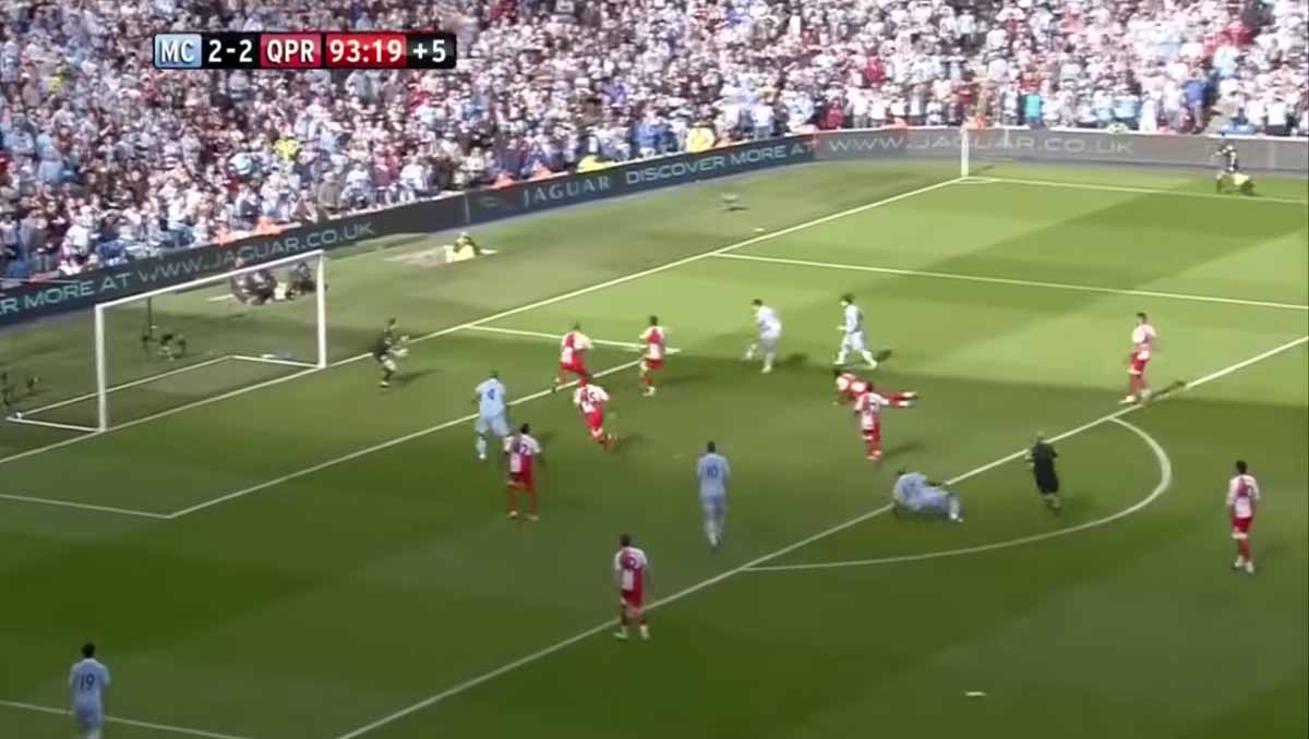 Sergio Aguero's last-gasp title-winning goal against QPR in 2012