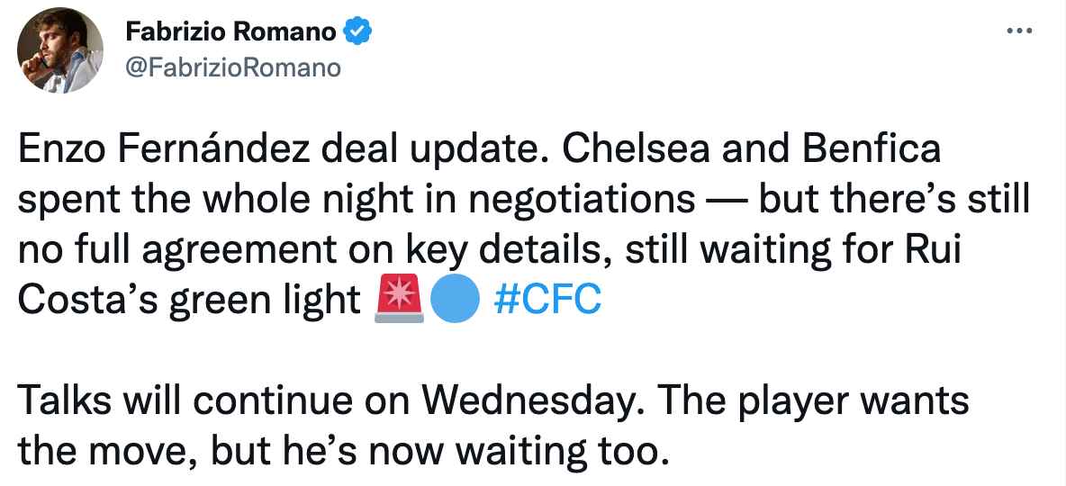 Chelsea FC Enzo Fernandes transfer