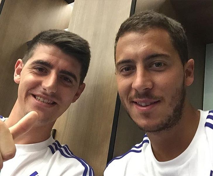 Thibaut Courtois with Eden Hazard during their Chelsea FC days (Photo: Thibaut Courtois / Instagram)