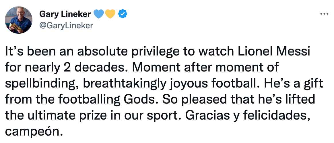 Gary Lineker Lionel Messi World Cup final large
