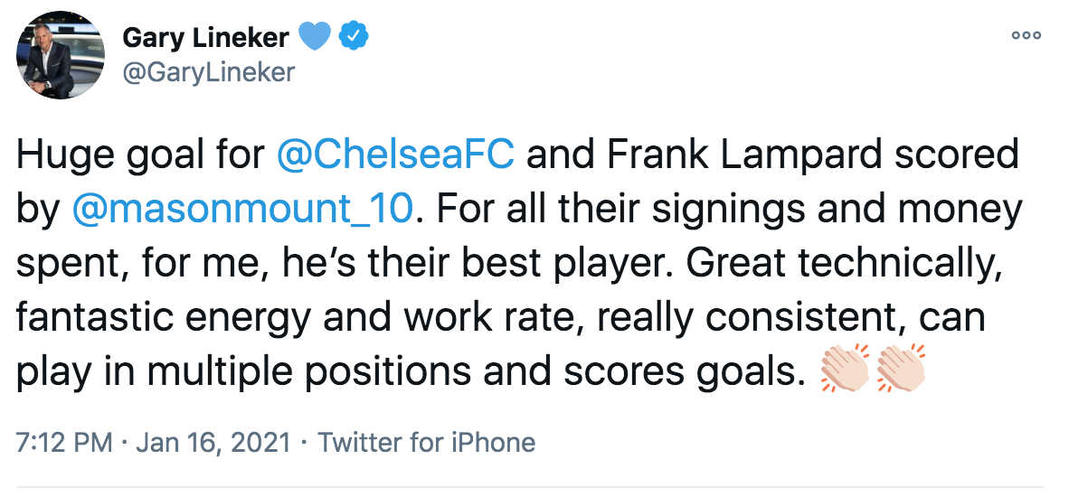 Gary Lineker Mason Mount