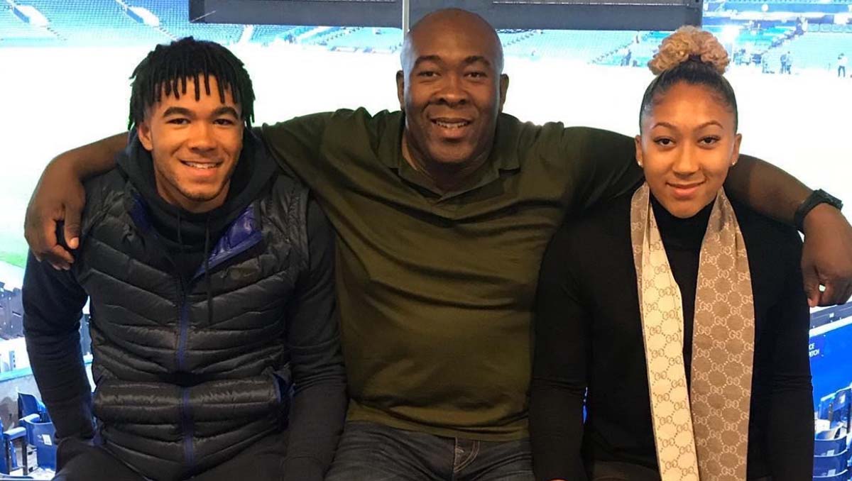 Reece James with his father Nigel and sister Lauren