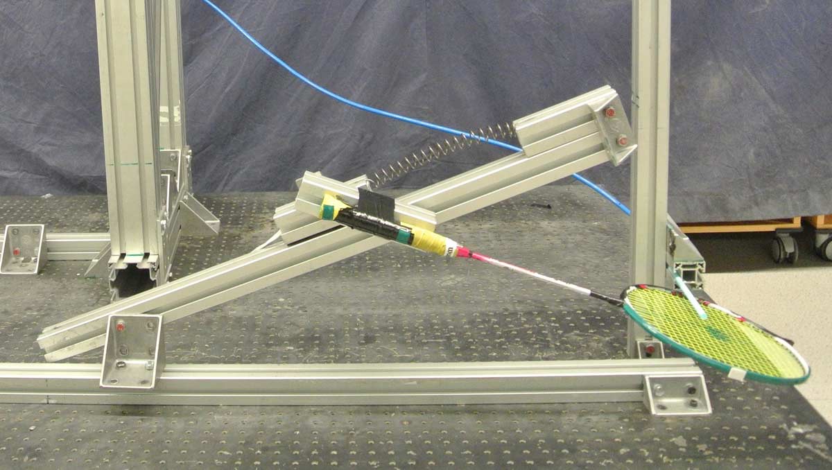 Synthetic shuttlecocks test